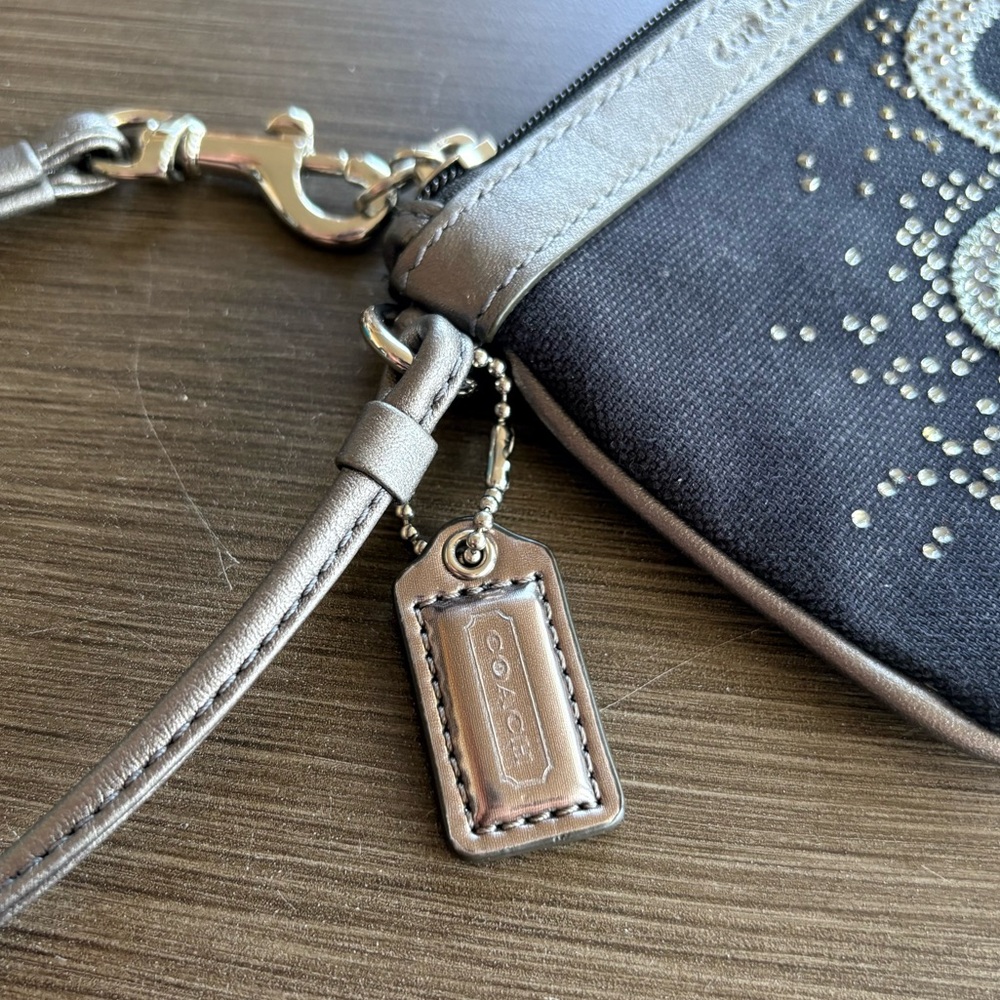 Coach Poppy Crystal Heart Wristlet (Blue/Silver) Limited Edition - Picture 9 of 11